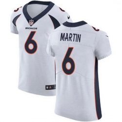 Nike Denver Broncos 6 Sam Martin White Men Stitched NFL New Elite Jersey