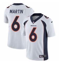 Nike Denver Broncos 6 Sam Martin White Men Stitched NFL Vapor Untouchable Limited Jersey