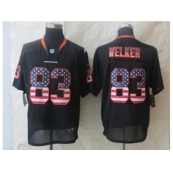 Nike Denver Broncos 83 Wes Welker Black Elite USA Flag Fashion NFL Jersey