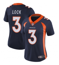 Broncos 3 Drew Lock Blue Alternate Women Stitched Football Vapor Untouchable Limited Jersey