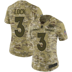 Broncos 3 Drew Lock Camo Women Stitched Football Limited 2018 Salute to Service Jersey