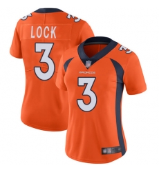 Broncos 3 Drew Lock Orange Team Color Women Stitched Football Vapor Untouchable Limited Jersey