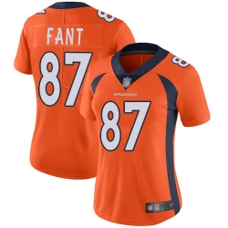 Broncos 87 Noah Fant Orange Team Color Women Stitched Football Vapor Untouchable Limited Jersey