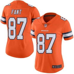 Broncos 87 Noah Fant Orange Women Stitched Football Limited Rush Jersey