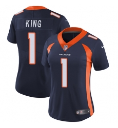 Nike Broncos #1 Marquette King Blue Alternate Womens Stitched NFL Vapor Untouchable Limited Jersey