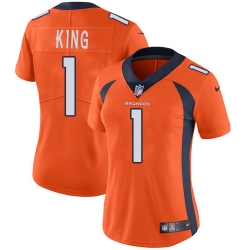 Nike Broncos #1 Marquette King Orange Team Color Womens Stitched NFL Vapor Untouchable Limited Jersey