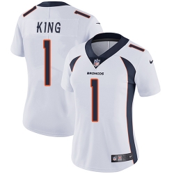 Nike Broncos #1 Marquette King White Womens Stitched NFL Vapor Untouchable Limited Jersey