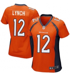 Nike Broncos #12 Paxton Lynch Orange Team Color Womens Stitched NFL New Elite Jersey