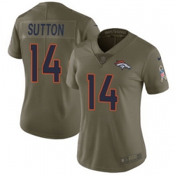 Nike Broncos #14 Courtland Sutton Olive Womens Stitched NFL Limited 2017 Salute to Service Jersey