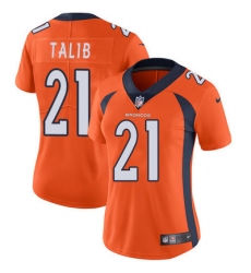 Nike Broncos #21 Aqib Talib Orange Team Color Womens Stitched NFL Vapor Untouchable Limited Jersey