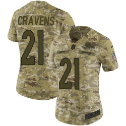 Nike Broncos #21 Su 27a Cravens Camo Women Stitched NFL Limited 2018 Salute to Service Jersey