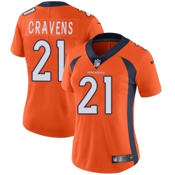 Nike Broncos #21 Su a Cravens Orange Team Color Womens Stitched NFL Vapor Untouchable Limited Jersey