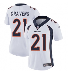 Nike Broncos #21 Su a Cravens White Womens Stitched NFL Vapor Untouchable Limited Jersey
