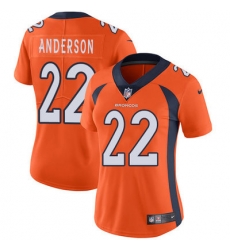 Nike Broncos #22 C J  Anderson Orange Team Color Womens Stitched NFL Vapor Untouchable Limited Jersey