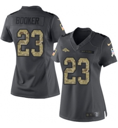 Nike Broncos #23 Devontae Booker Black Womens Stitched NFL Limited 2016 Salute to Service Jersey