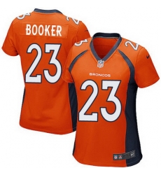 Nike Broncos #23 Devontae Booker Orange Team Color Womens Stitched NFL New Elite Jersey