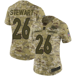Nike Broncos #26 Darian Stewart Camo Women Stitched NFL Limited 2018 Salute to Service Jersey