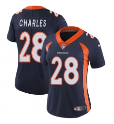 Nike Broncos #28 Jamaal Charles Blue Alternate Womens Stitched NFL Vapor Untouchable Limited Jersey