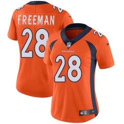 Nike Broncos #28 Royce Freeman Orange Team Color Women Stitched NFL Vapor Untouchable Limited Jersey