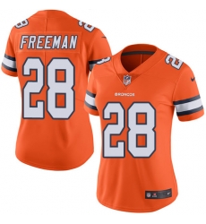 Nike Broncos #28 Royce Freeman Orange Women Stitched NFL Limited Rush Jersey