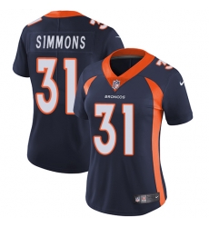 Nike Broncos #31 Justin Simmons Blue Alternate Womens Stitched NFL Vapor Untouchable Limited Jersey