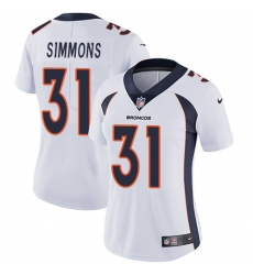 Nike Broncos #31 Justin Simmons White Womens Stitched NFL Vapor Untouchable Limited Jersey