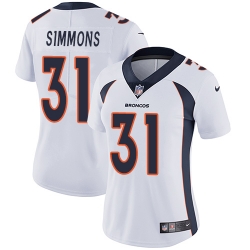 Nike Broncos #31 Justin Simmons White Womens Stitched NFL Vapor Untouchable Limited Jersey