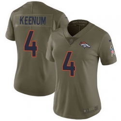 Nike Broncos #4 Case Keenum Olive Womens Stitched NFL Limited 2017 Salute to Service Jersey