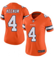 Nike Broncos #4 Case Keenum Orange Womens Stitched NFL Limited Rush Jersey