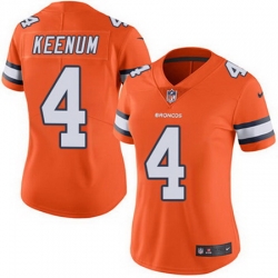 Nike Broncos #4 Case Keenum Orange Womens Stitched NFL Limited Rush Jersey