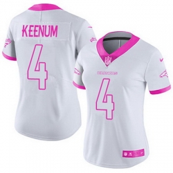 Nike Broncos #4 Case Keenum White Pink Womens Stitched NFL Limited Rush Fashion Jersey