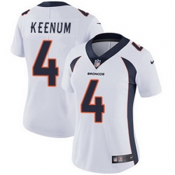 Nike Broncos #4 Case Keenum White Womens Stitched NFL Vapor Untouchable Limited Jersey
