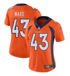 Nike Broncos #43 T J  Ward Orange Team Color Womens Stitched NFL Vapor Untouchable Limited Jersey