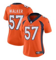 Nike Broncos #57 Demarcus Walker Orange Team Color Womens Stitched NFL Vapor Untouchable Limited Jersey