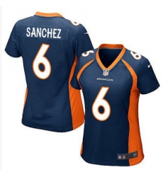 Nike Broncos #6 Mark Sanchez Blue Alternate Womens Stitched NFL New Elite Jersey