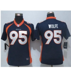 Nike Broncos #95 Derek Wolfe Blue Alternate Womens Stitched NFL New Limited Jersey