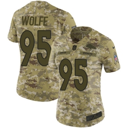 Nike Broncos #95 Derek Wolfe Camo Women Stitched NFL Limited 2018 Salute to Service Jersey