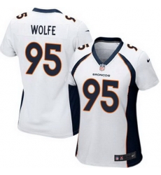 Nike Broncos #95 Derek Wolfe White Womens Stitched NFL New Elite Jersey