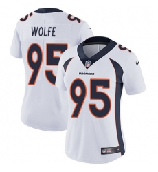 Nike Broncos #95 Derek Wolfe White Womens Stitched NFL Vapor Untouchable Limited Jersey