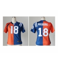 Nike Women Denver Broncos #18 Manning blue-orange[Elite split]