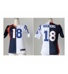 Nike Women Denver Broncos #18 Manning blue-white[Elite split]
