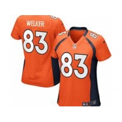 Nike Women NFL Denver Broncos #83 Wes Welker Orange Jerseys
