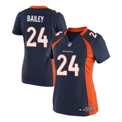 Women Nike Broncos #24 Champ Bailey Navy Blue Jersey