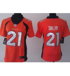 Women Nike Denver Broncos 21 Aqib Talib Orange NFL Jerseys