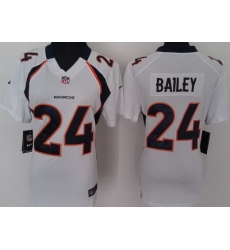Women Nike Denver Broncos 24# Champ Bailey White Nike NFL Jerseys