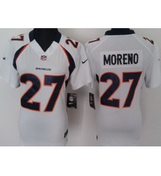 Women Nike Denver Broncos 27# Knowshon Moreno Whit Nike NFL Jerseys