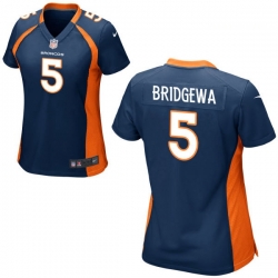 Women Nike Denver Broncos 5 Teddy Bridgewater Navy Vapor Untouchable Limited Jersey