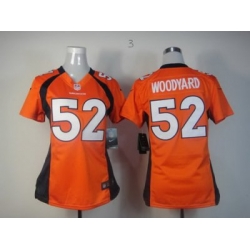 Women Nike Denver Broncos #52 Wesley Woodyard Orange Jerseys