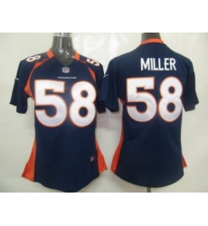Women Nike Denver Broncos 58# Miller Blue Jersey
