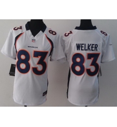 Women Nike Denver Broncos 83 Wes Welker White LIMITED Jerseys